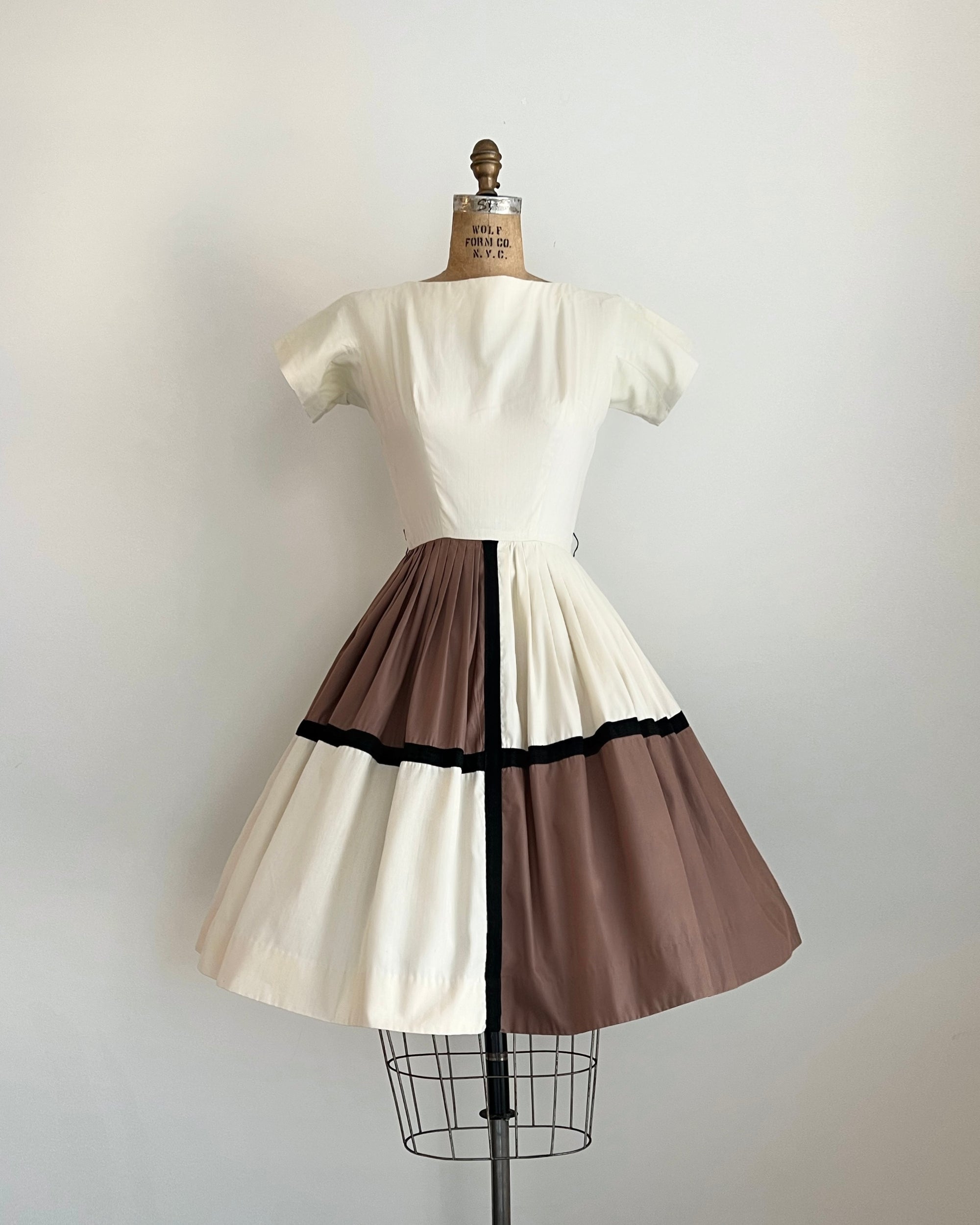 1950s 50s Cotton Dress / Small