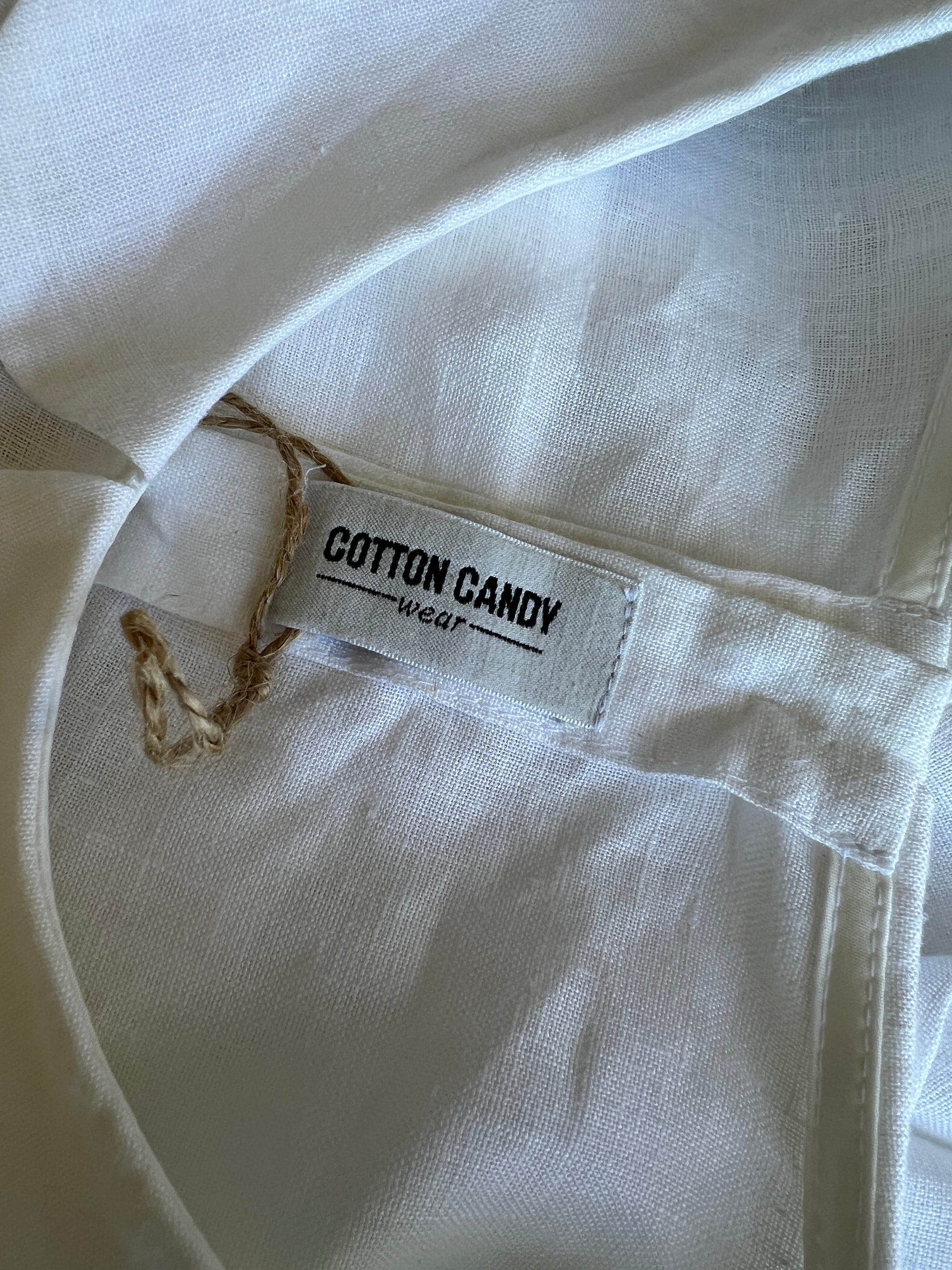 Handmade Linen Puff Sleeve Victorian Cottagecore Blouse By Cotton Candy Wear - L/XL