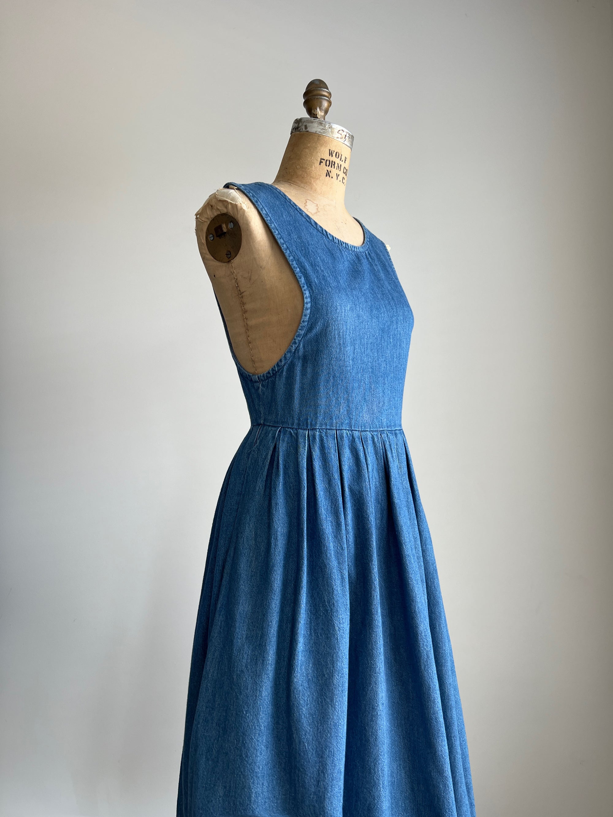 Vintage Late 70s Early 80s L.L.Bean Denim Cottagecore Dress / Small-Medium
