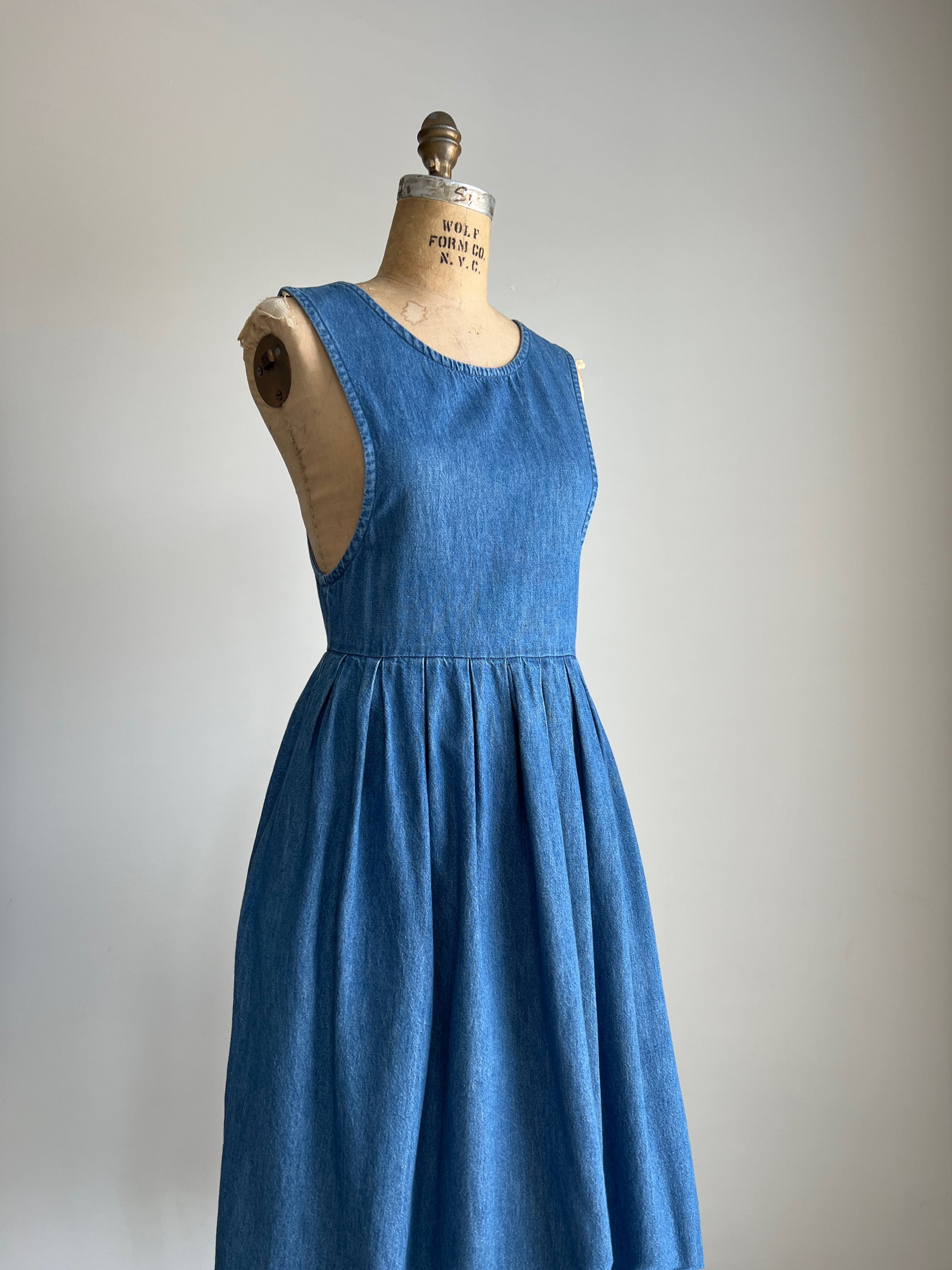 Vintage Late 70s Early 80s L.L.Bean Denim Cottagecore Dress / Small-Medium