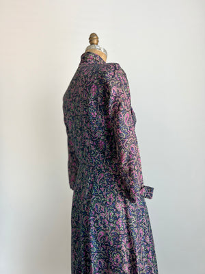 1940s 40s Vintage British Ladies Paisley Dress / Medium