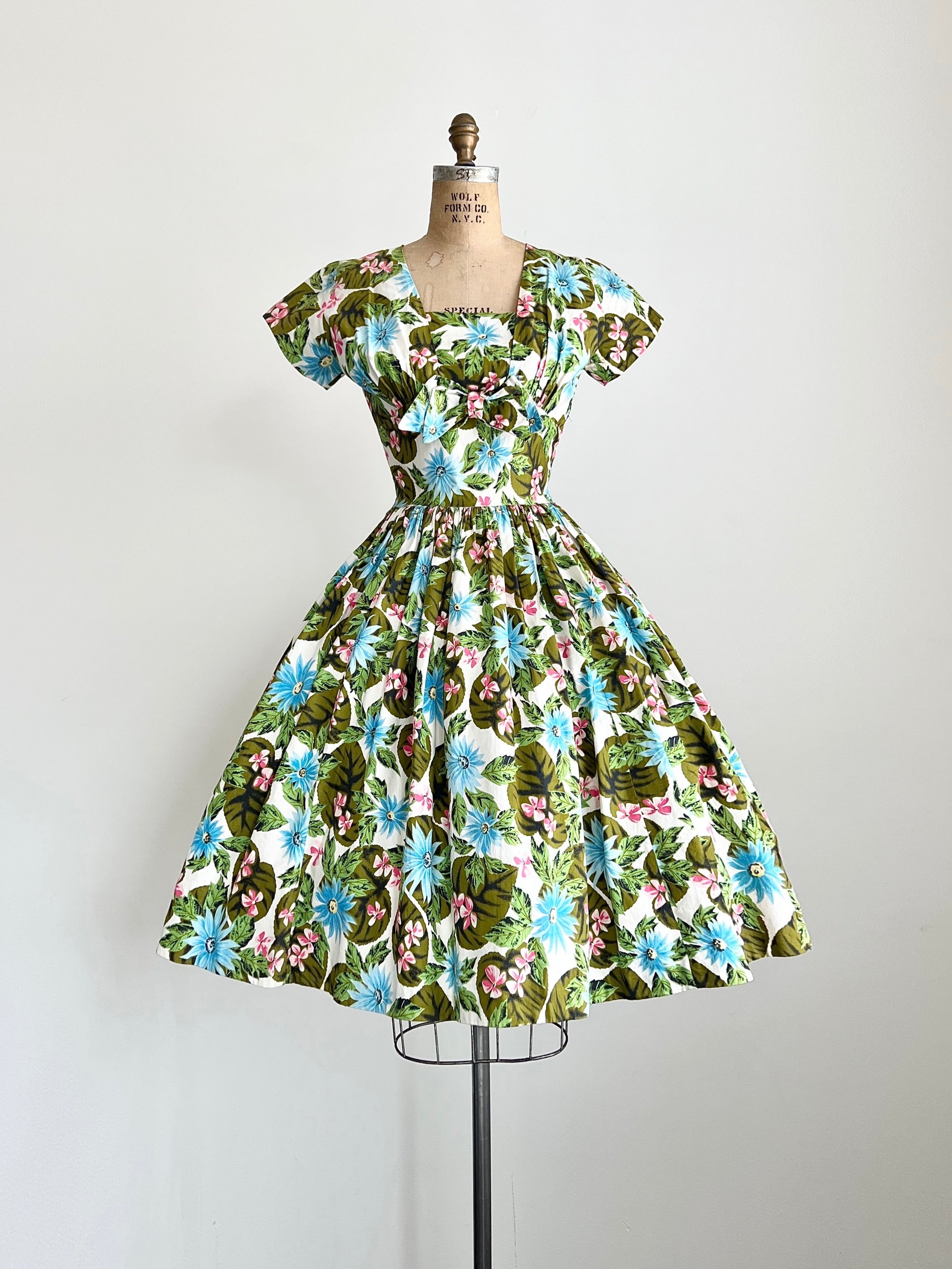1950s Tropical Dress MEDIUM
