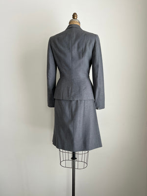 1940s 40s Vintage Grey Suit by Princess Shop / SMALL