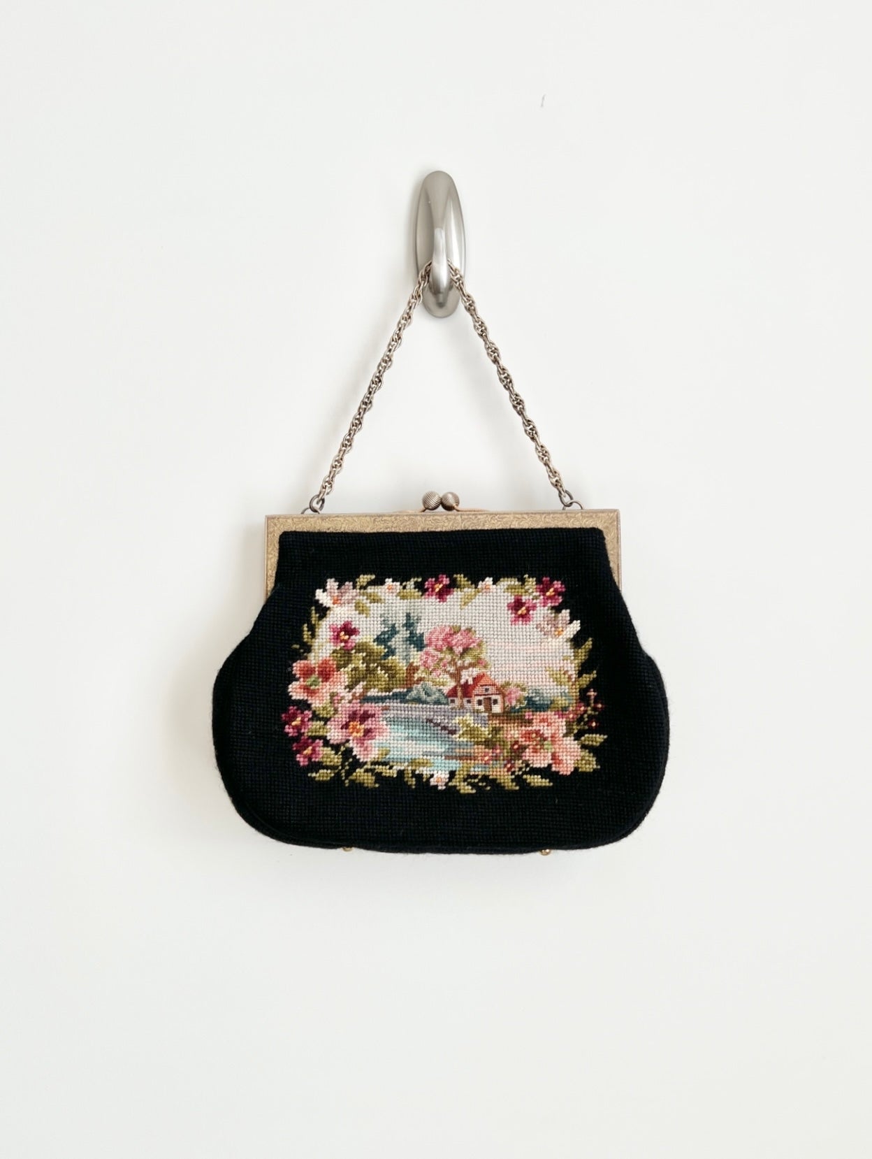 Vintage Needlepoint Tapestry Purse