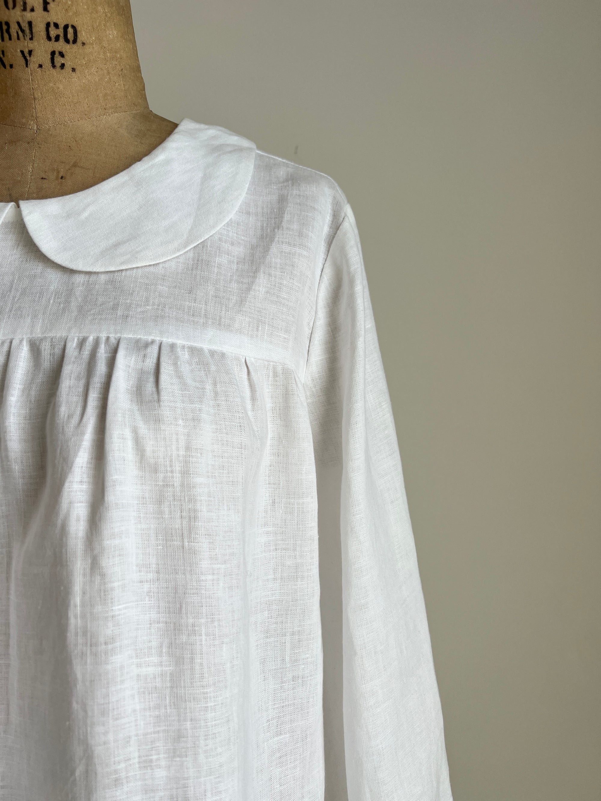 Handmade Linen Puff Sleeve Victorian Cottagecore Blouse By Cotton Candy Wear - L/XL