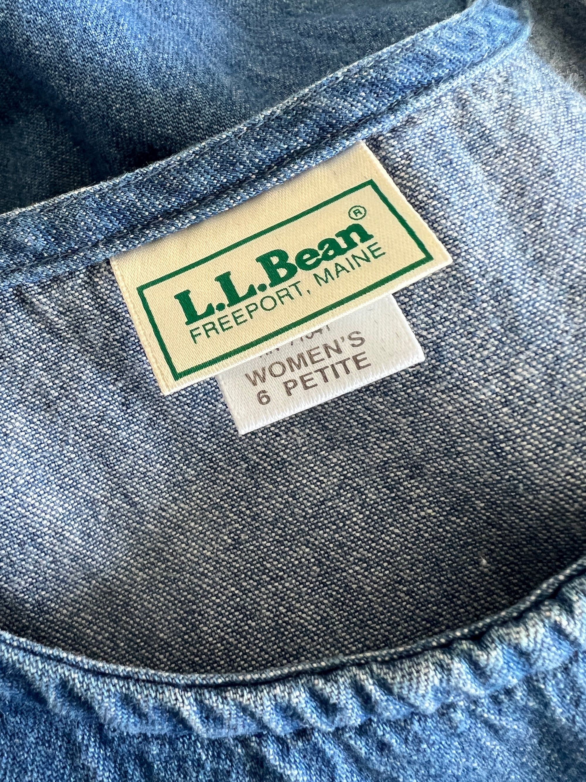 Vintage Late 70s Early 80s L.L.Bean Denim Cottagecore Dress / Small-Medium