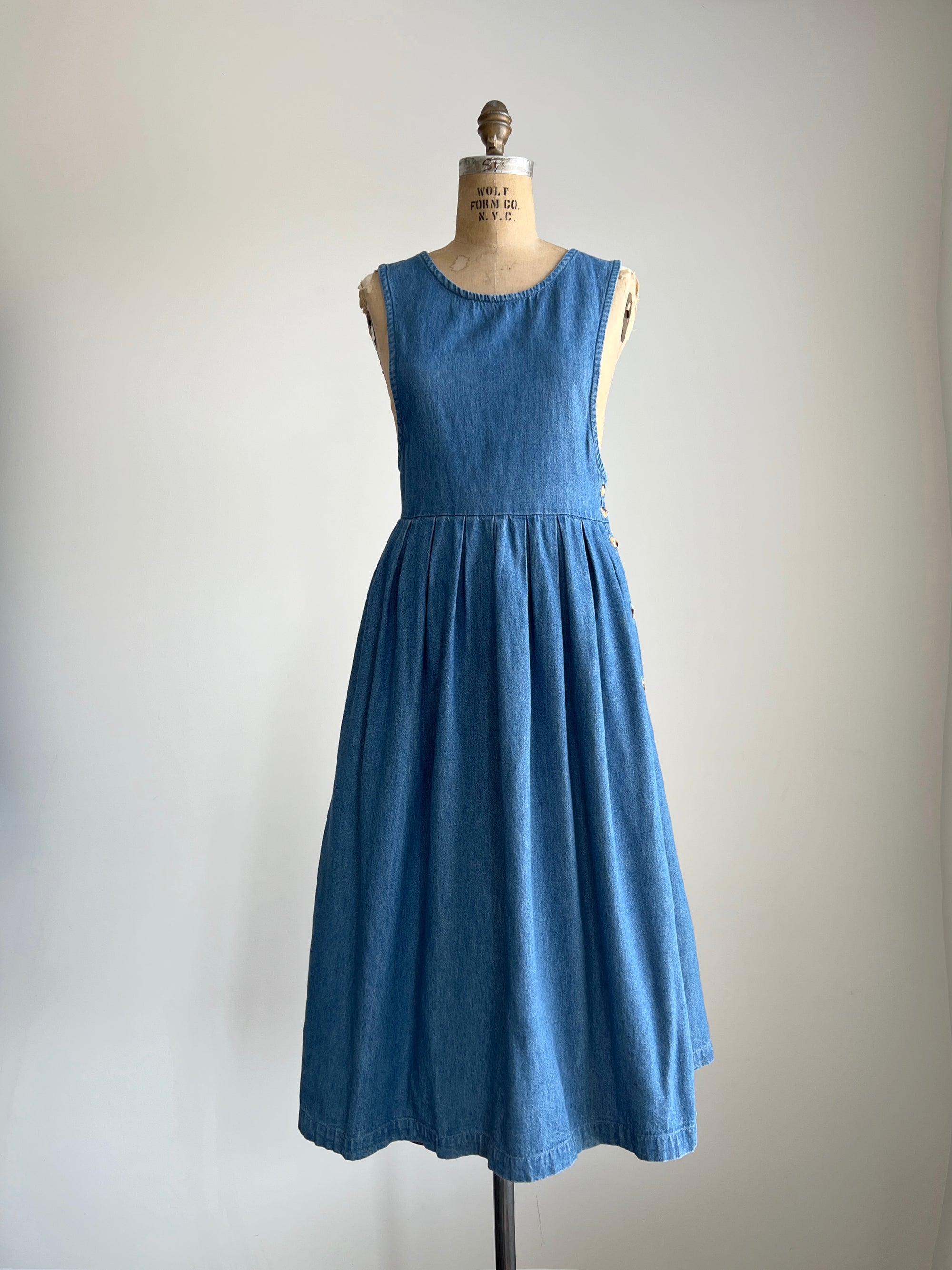 Vintage Late 70s Early 80s L.L.Bean Denim Cottagecore Dress / Small-Medium