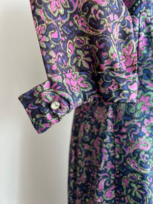 1940s 40s Vintage British Ladies Paisley Dress / Medium