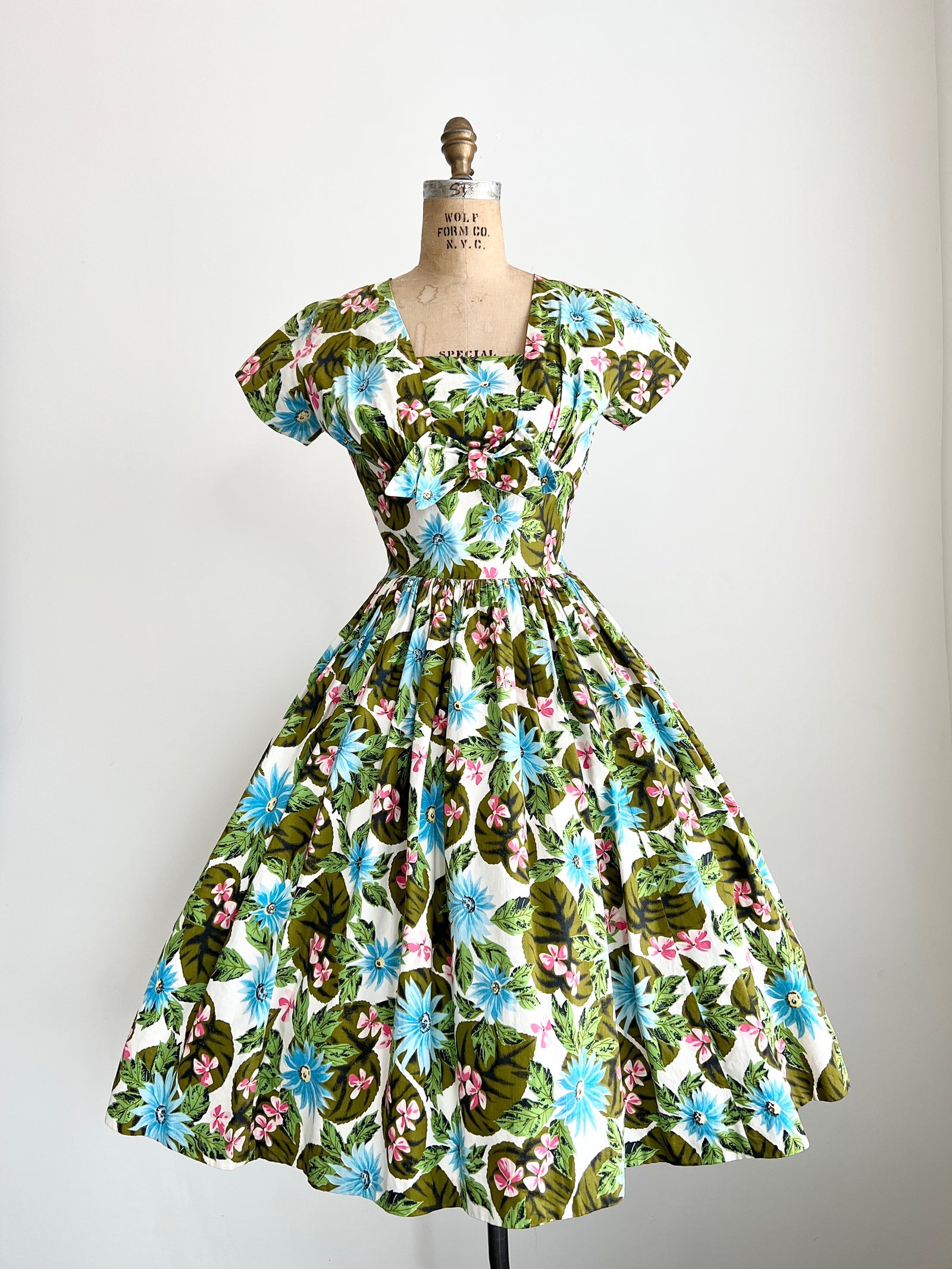 1950s Tropical Dress MEDIUM