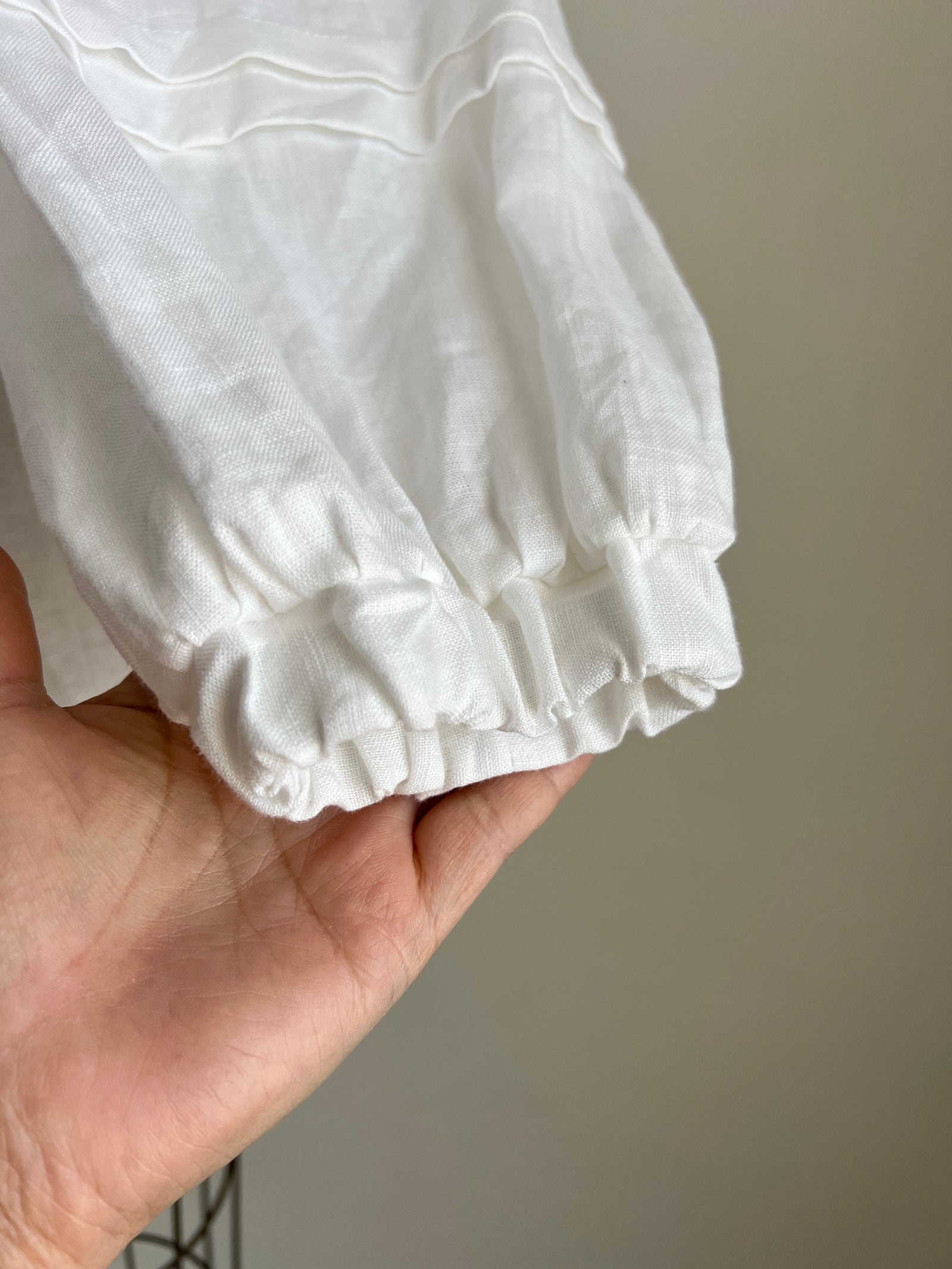 Handmade Linen Puff Sleeve Victorian Cottagecore Blouse By Cotton Candy Wear - L/XL