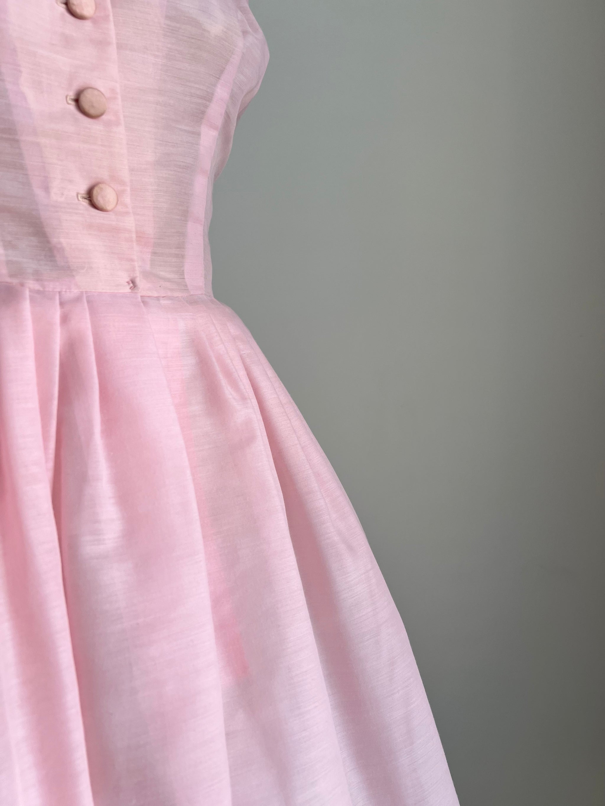1950s 50s Pink Appliqu Dress - Medium - Maiden Posh 1950s 50s Pink Appliqu Dress - Medium - Maiden Posh