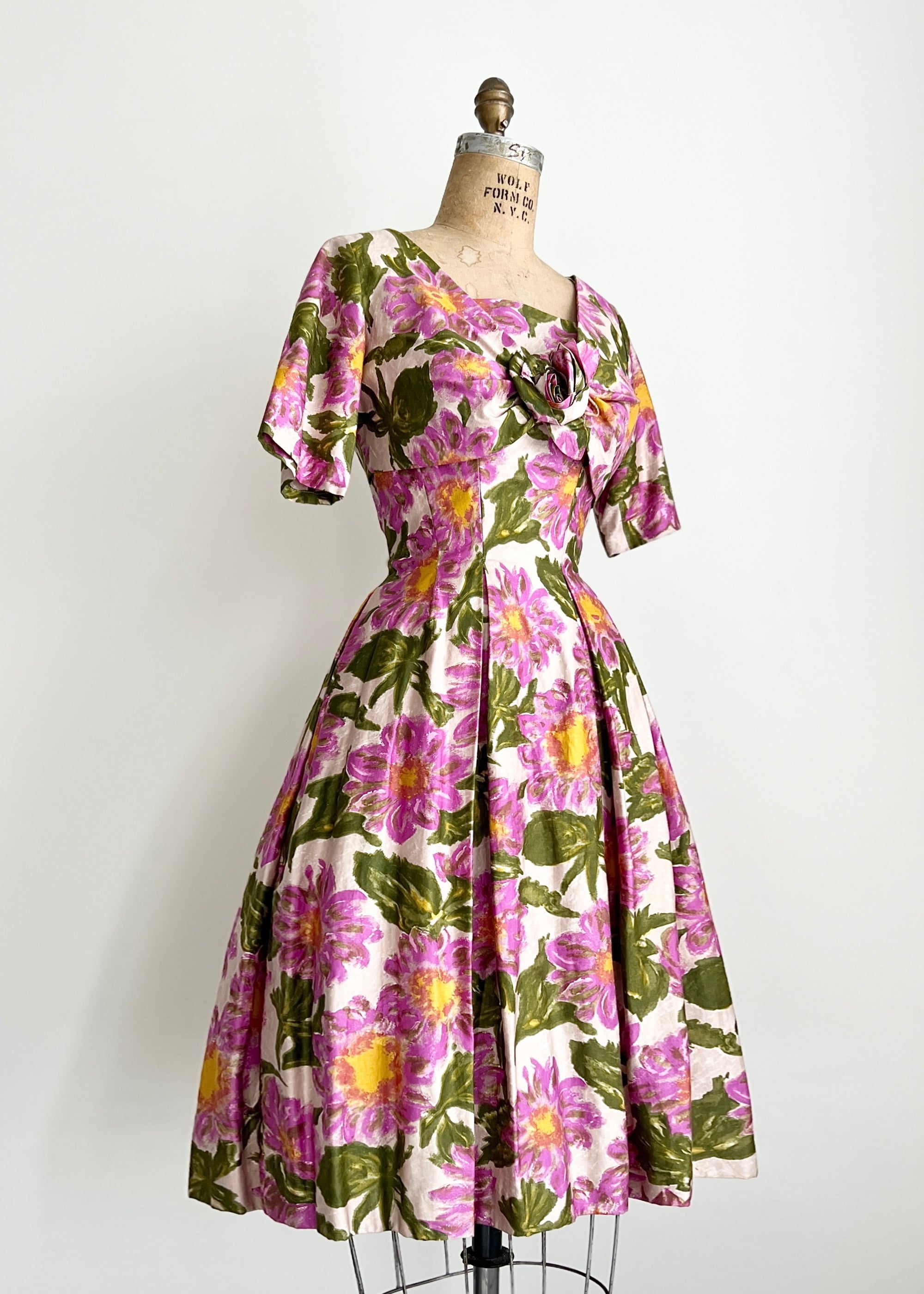 1960s Berlin Floral 2-Piece Dress / Large