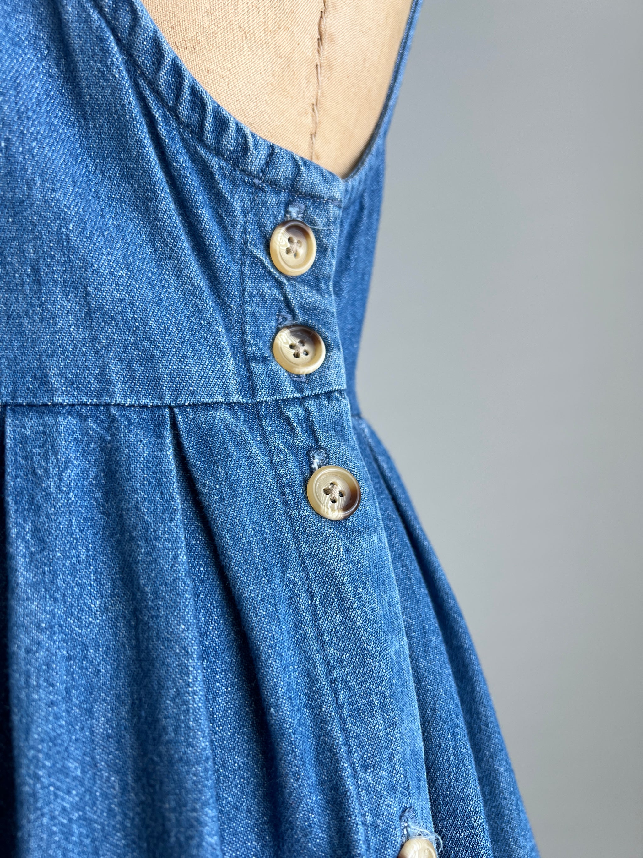 llbean denim dress L.L. Bean Denim Dress Women's Sz 14 Short Sleeve Breast Pockets Snaps Med Wash