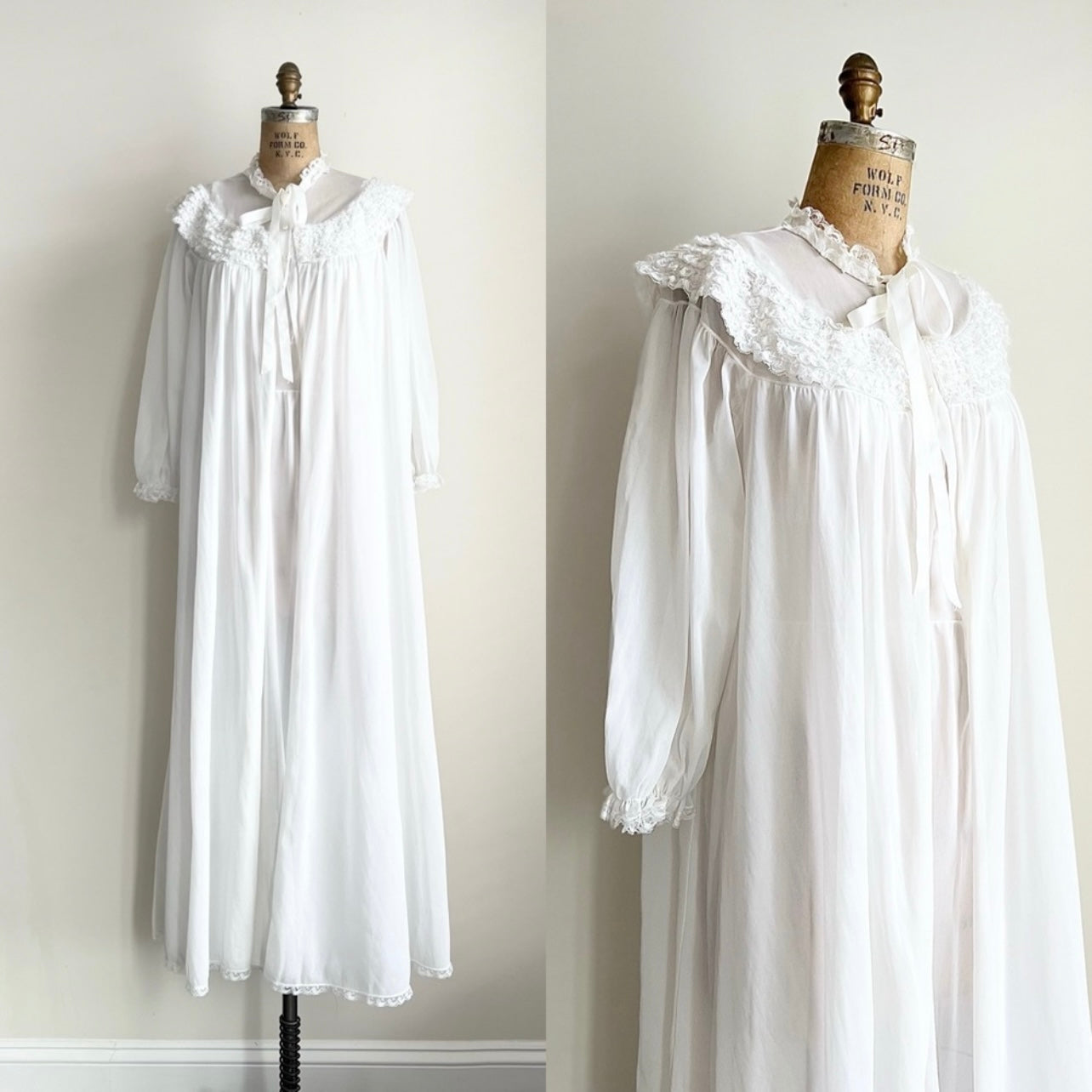 Vintage 1960s 60s Radcliffe Nylon Robe Set Medium-Large
