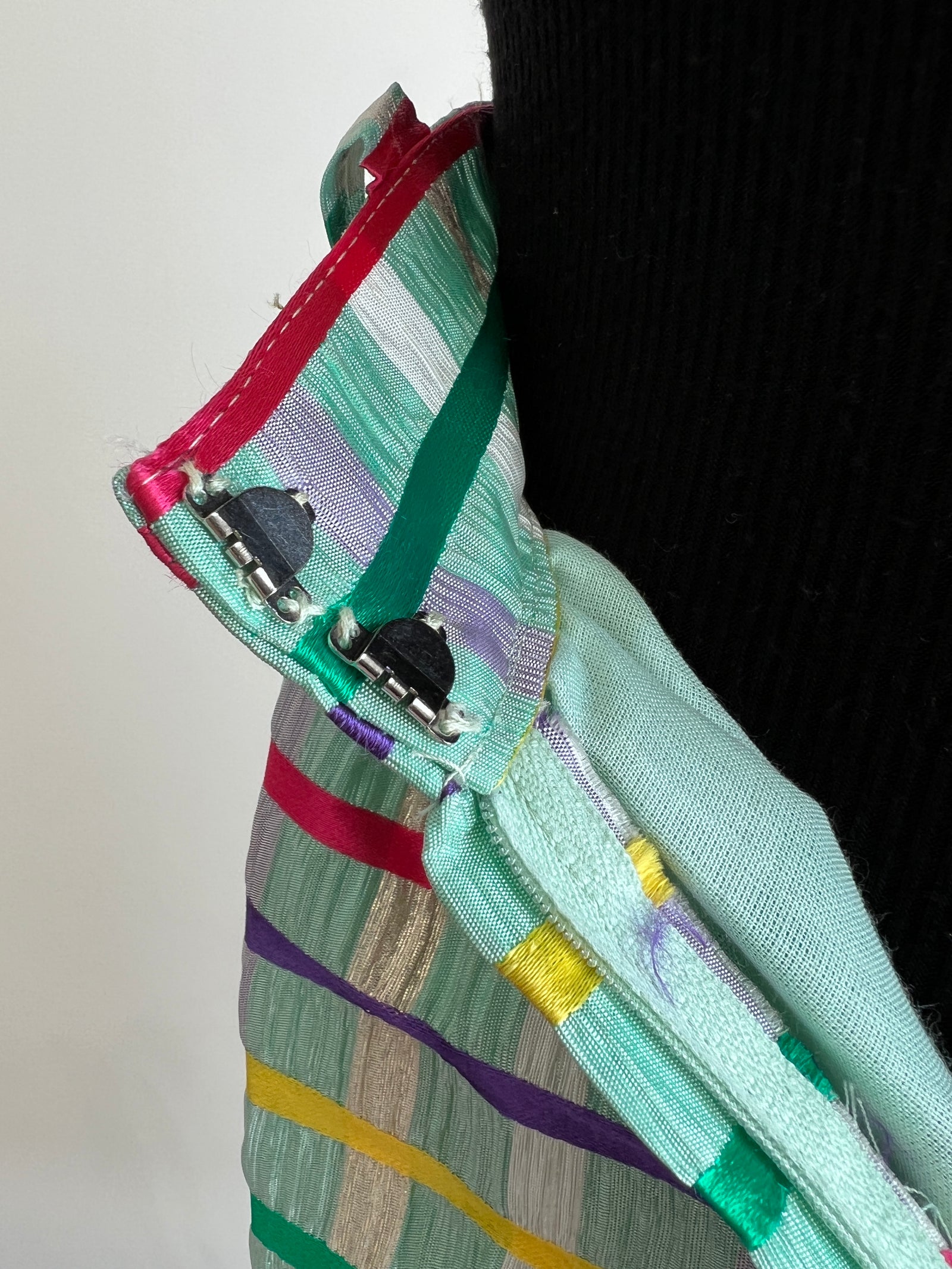 1960s Minty Multi-Striped Long Skirt