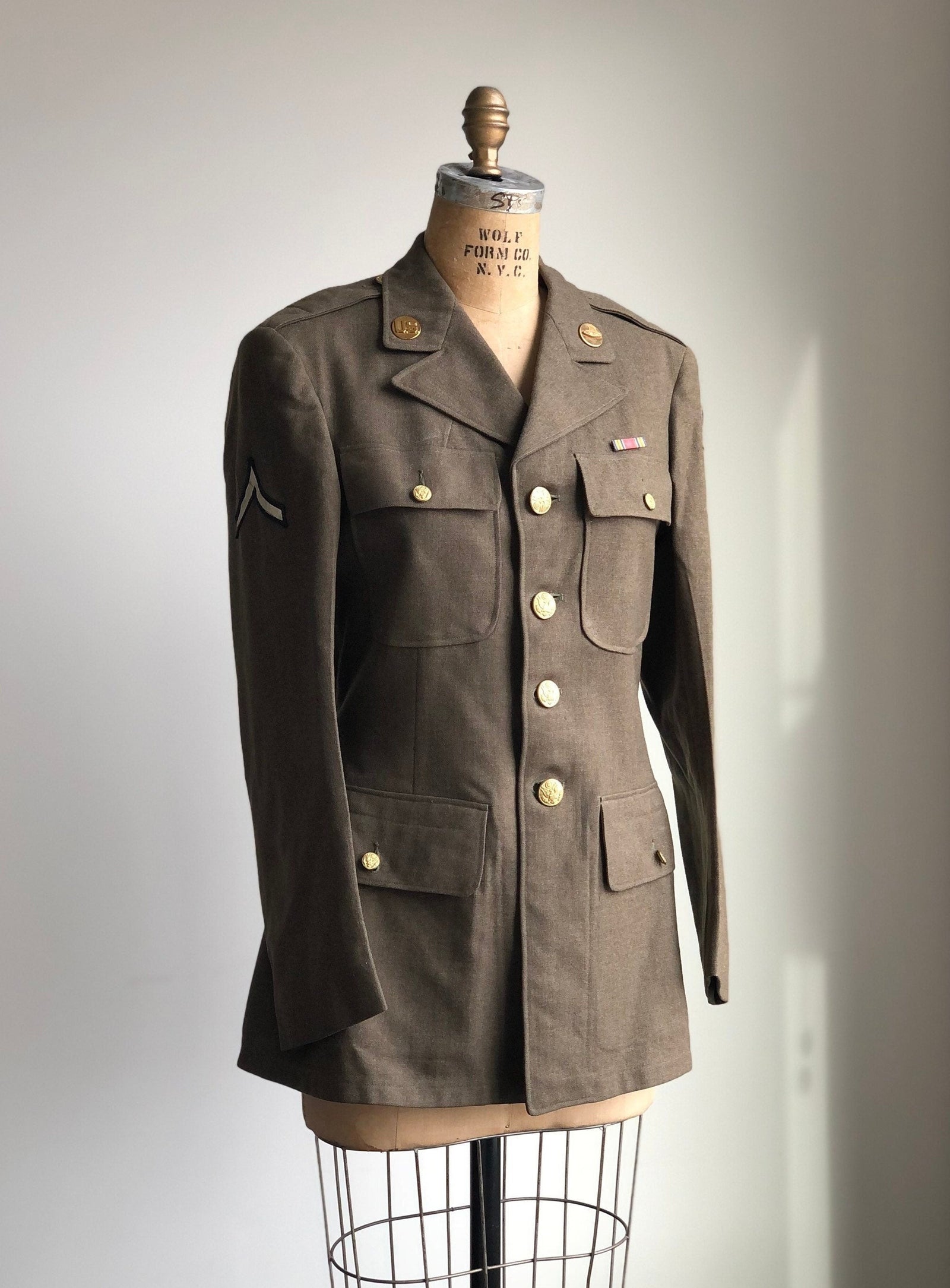 WWII US Vintage Army Military Uniform Jacket Blazer Authentic WW2