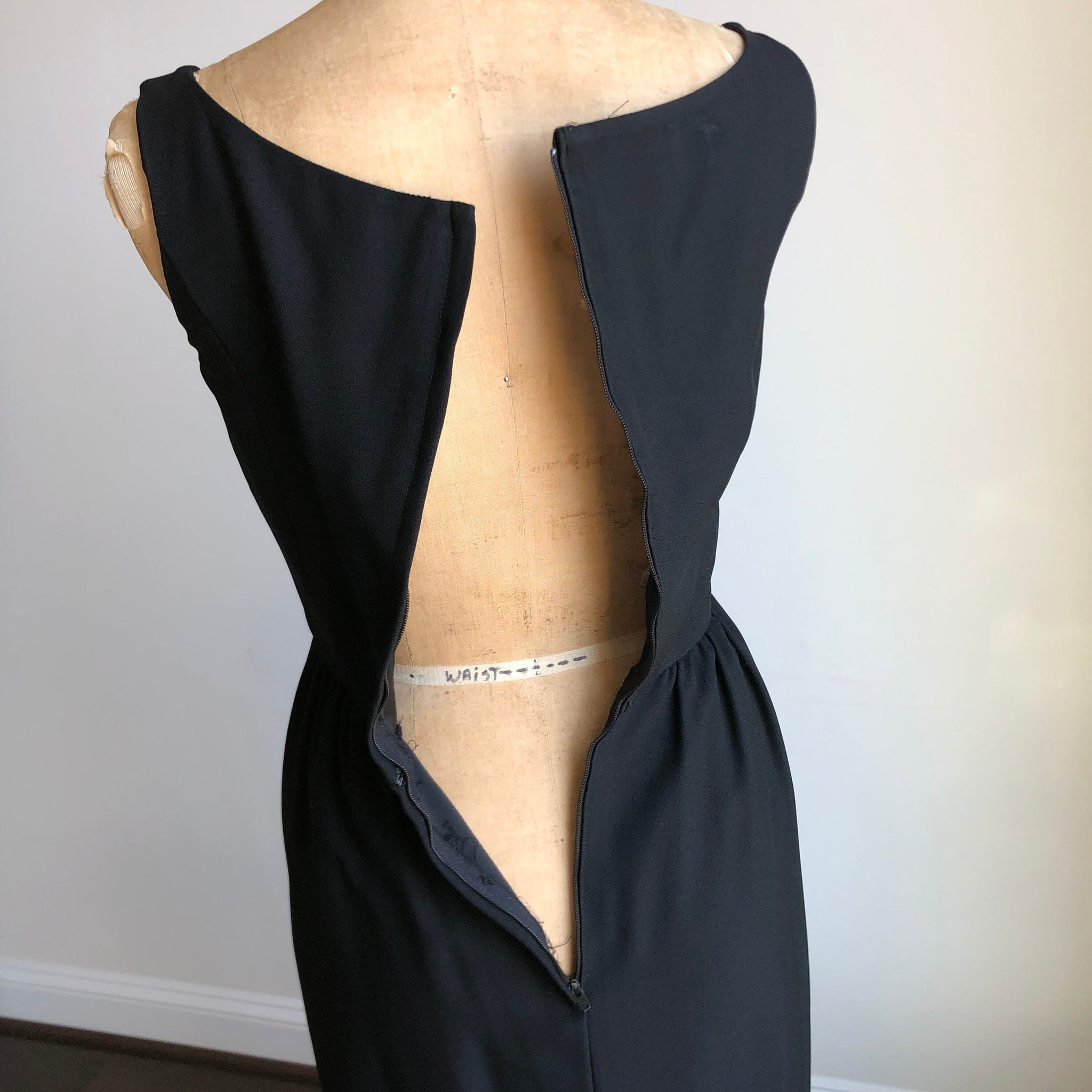 1950s Vintage Black Dress with Bow Audrey Hepburn Inspired SMALL - Maiden Posh 1950s Vintage Black Dress with Bow Audrey Hepburn Inspired SMALL - Maiden Posh