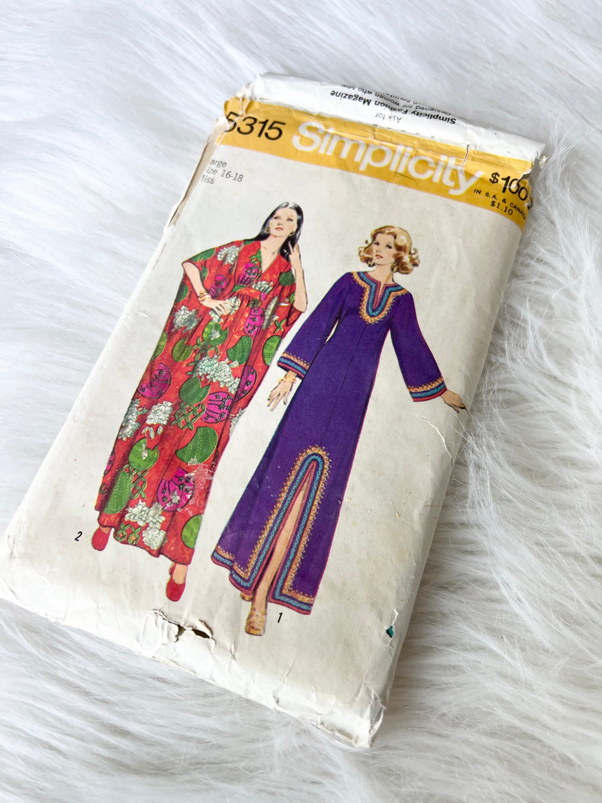 1972 Misses’ Caftans Sewing Pattern