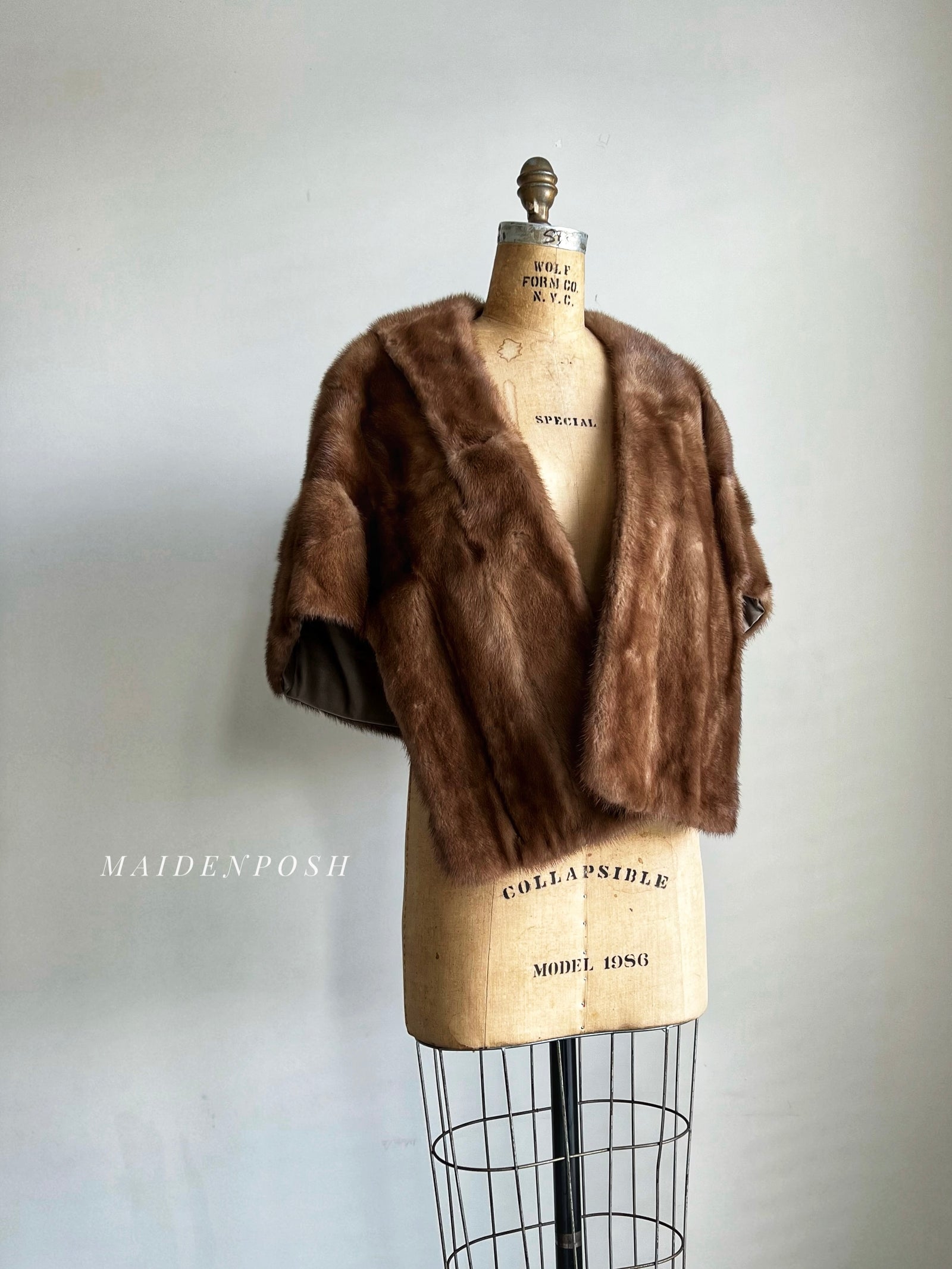 1960s Evans Mink Fur Wrap S/M/L