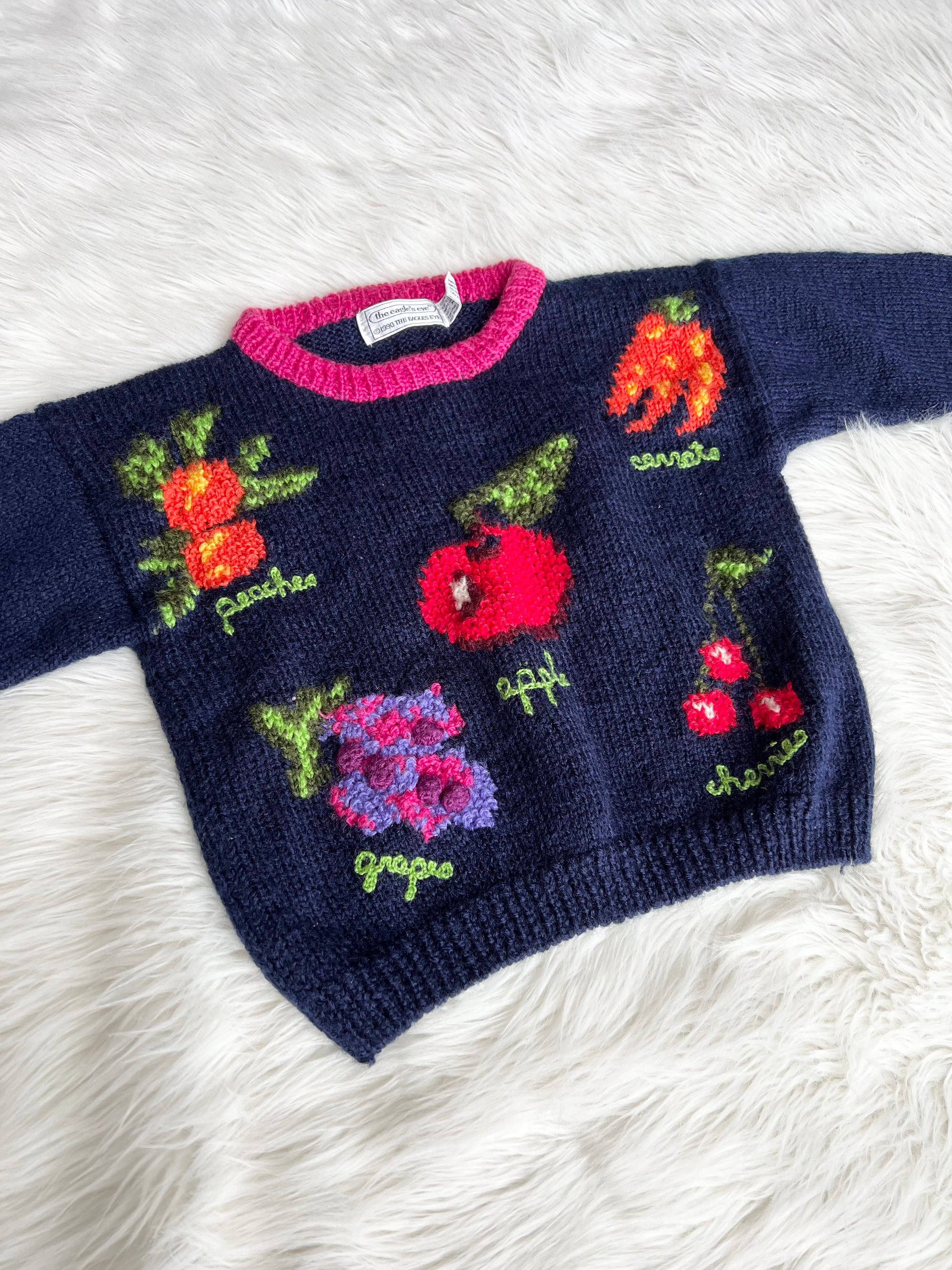 1990s The Eagle's Eye Girl's Vintage Fruit Sweater MEDIUM