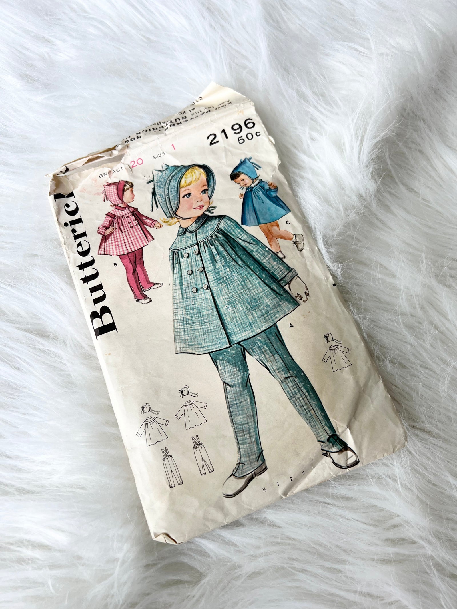 1950s 60s Butterick Children Sewing Pattern