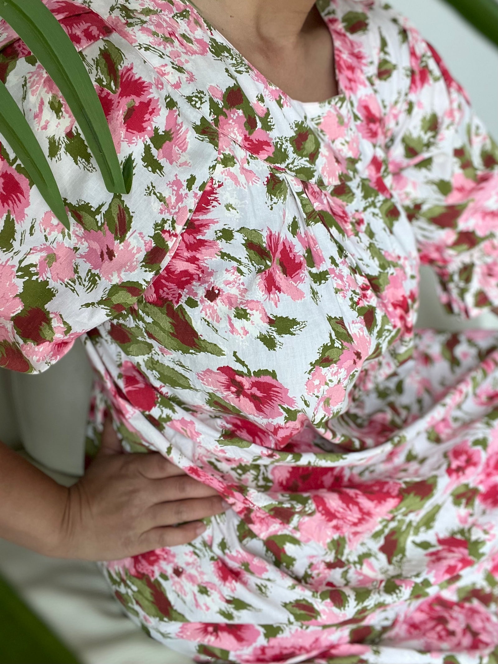 1970 80s Garden Floral House Dress One Size