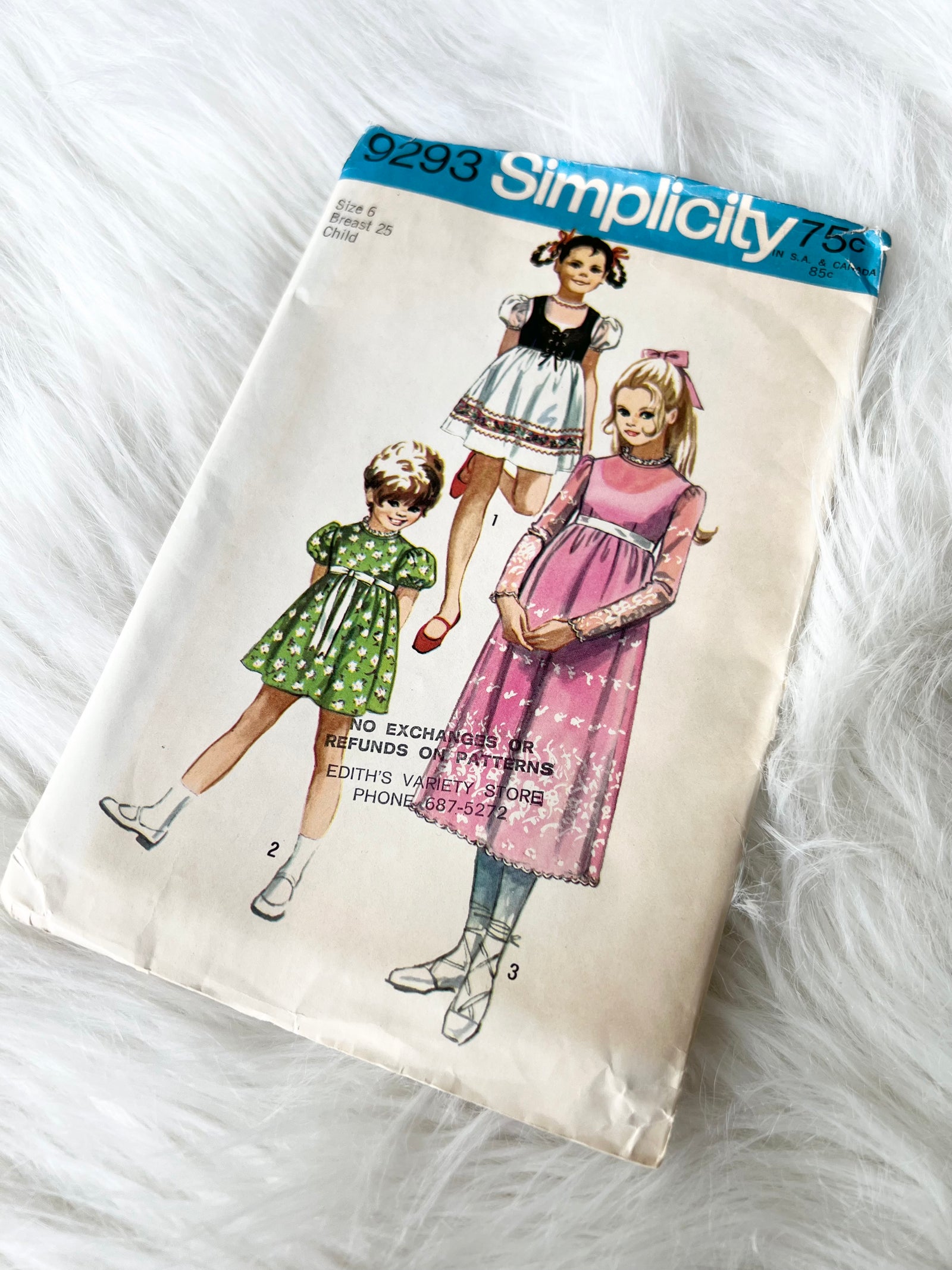 1971 Simplicity Girl’s Dress Sewing Pattern