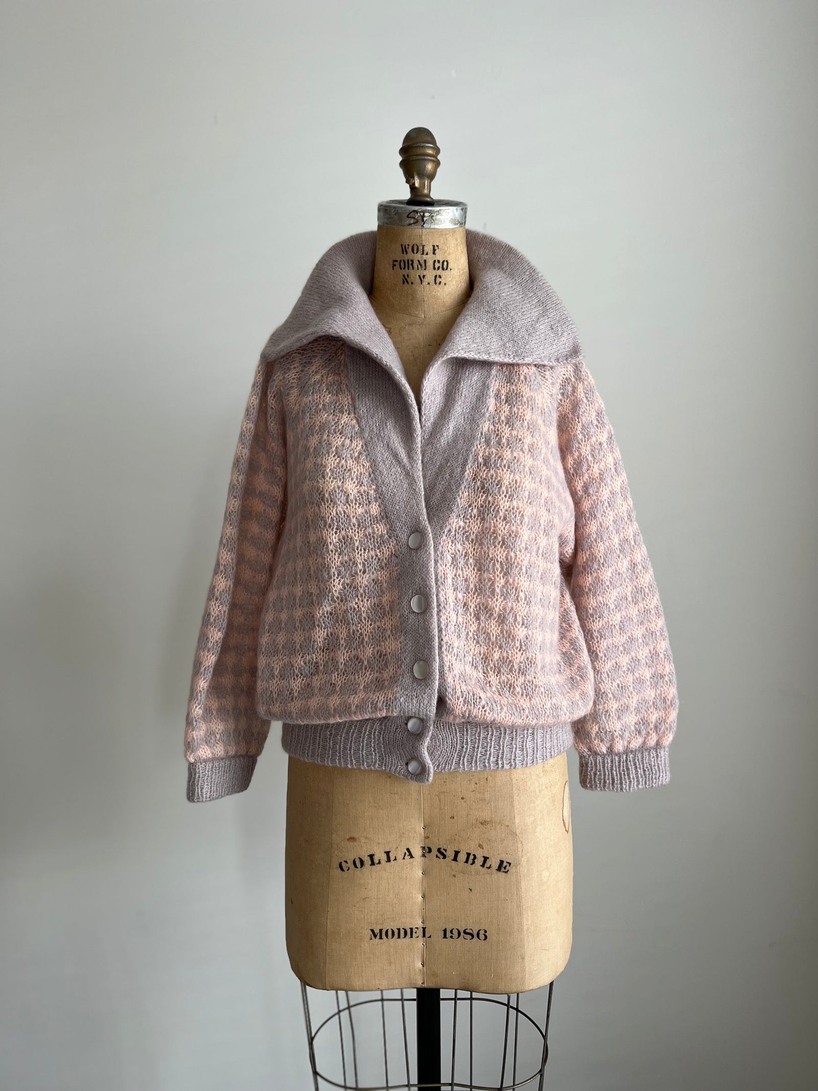 1970s Hand-Knit Exquisite Mohair Cardigan Sweater MEDIUM