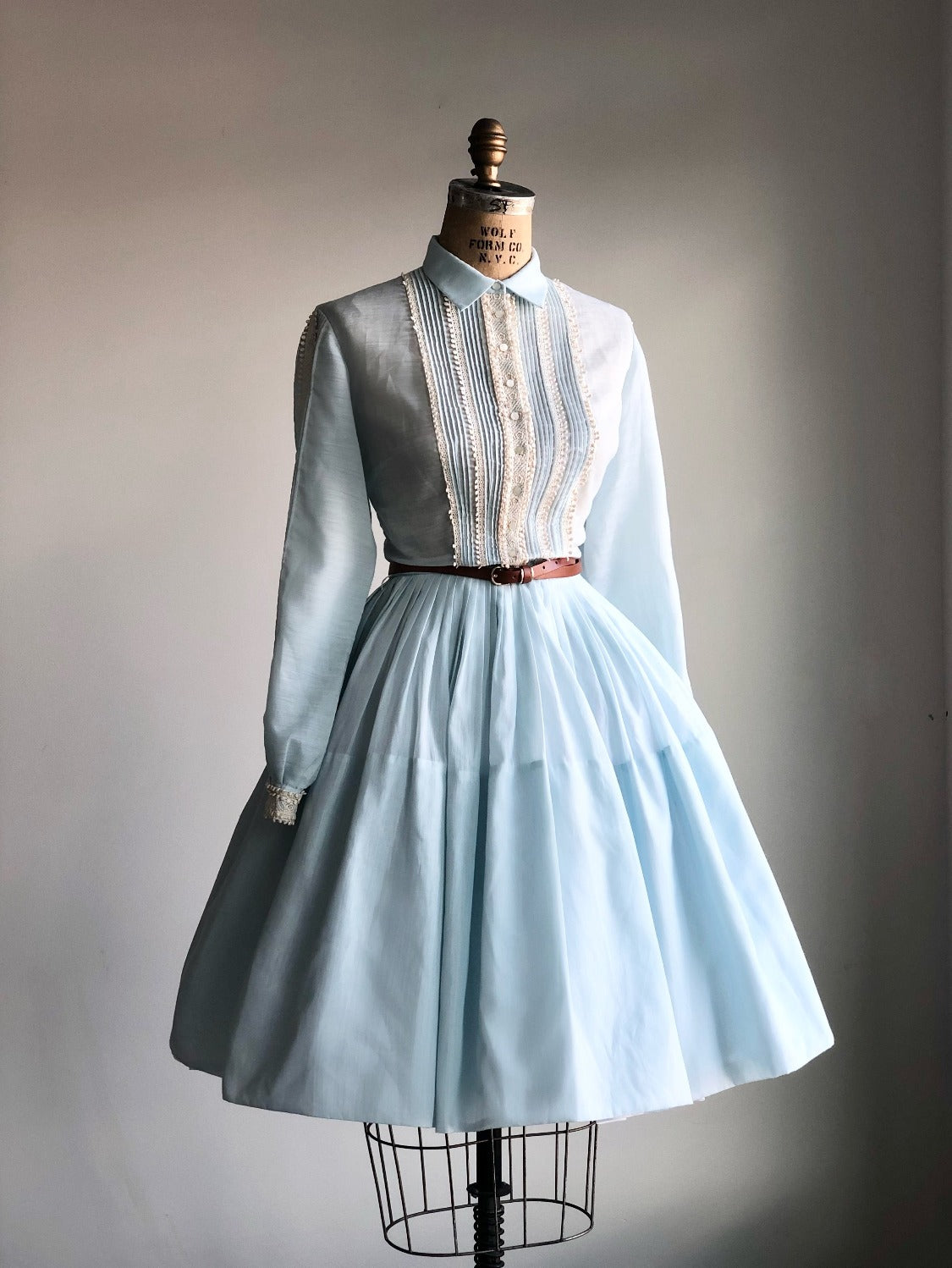1950s L'Aiglon Midi Light Blue Dress MEDIUM - Maiden Posh 1950s L'Aiglon Midi Light Blue Dress MEDIUM - Maiden Posh