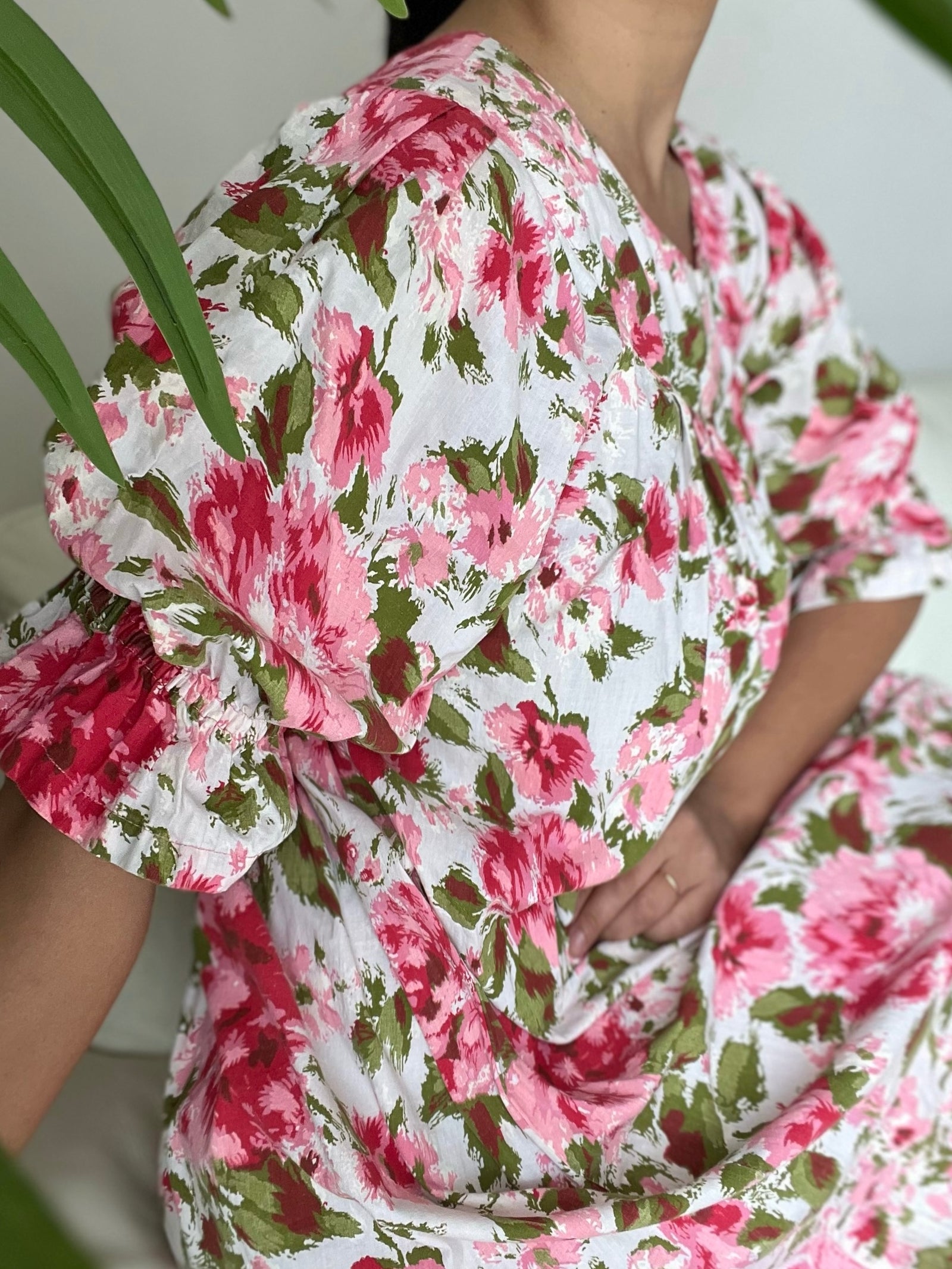 1970 80s Garden Floral House Dress One Size