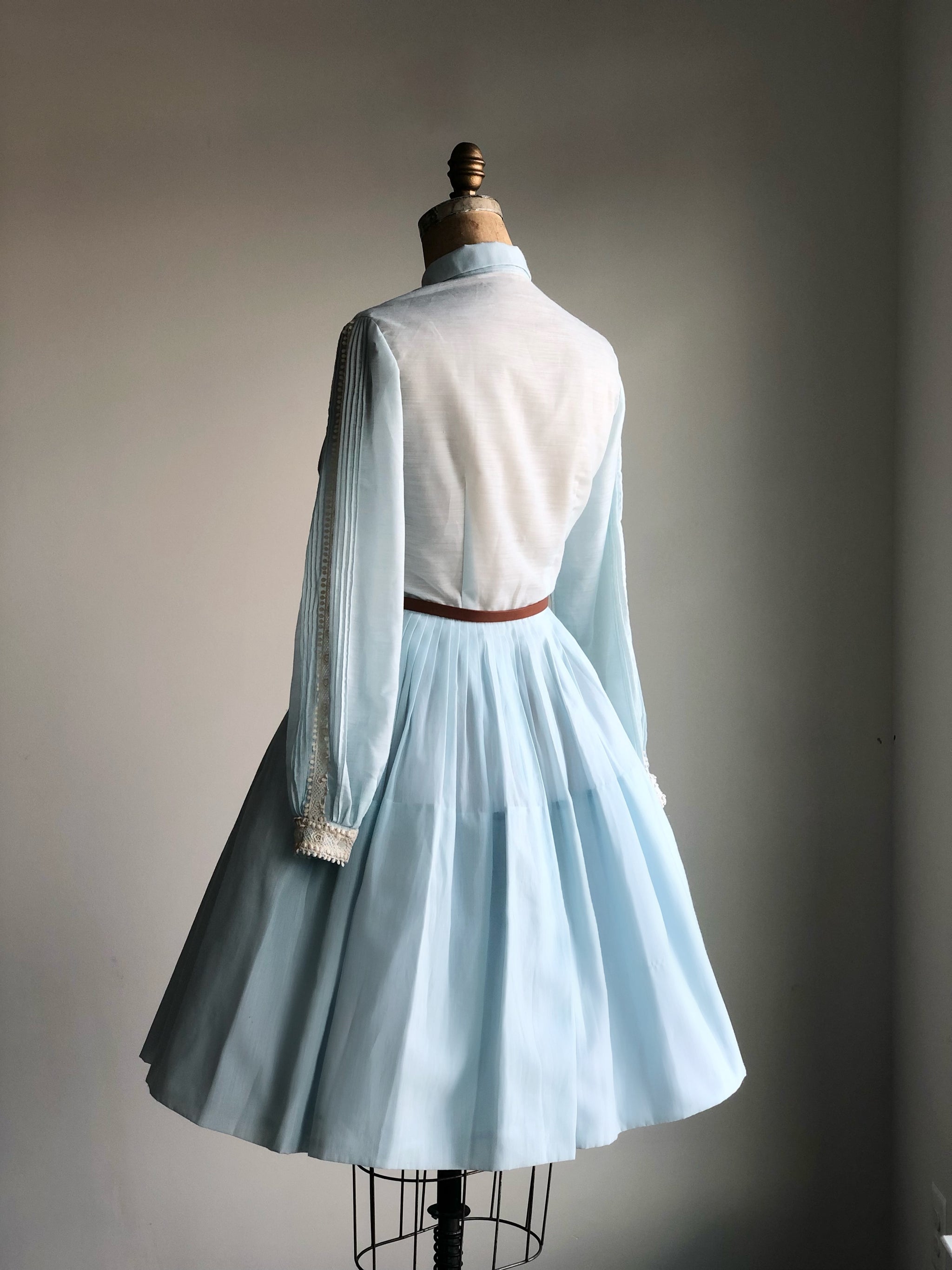 1950s L'Aiglon Midi Light Blue Dress MEDIUM - Maiden Posh 1950s L'Aiglon Midi Light Blue Dress MEDIUM - Maiden Posh