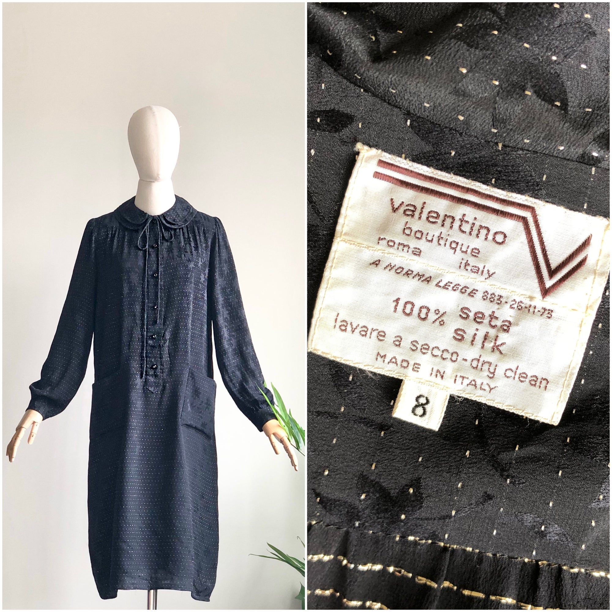 1970s VALENTINO Silk Dress M/L
