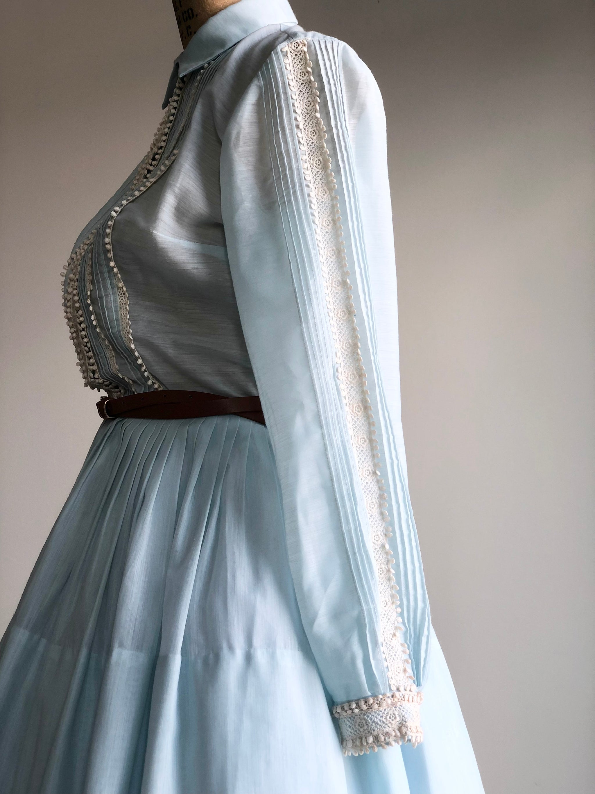 1950s L'Aiglon Midi Light Blue Dress MEDIUM - Maiden Posh 1950s L'Aiglon Midi Light Blue Dress MEDIUM - Maiden Posh
