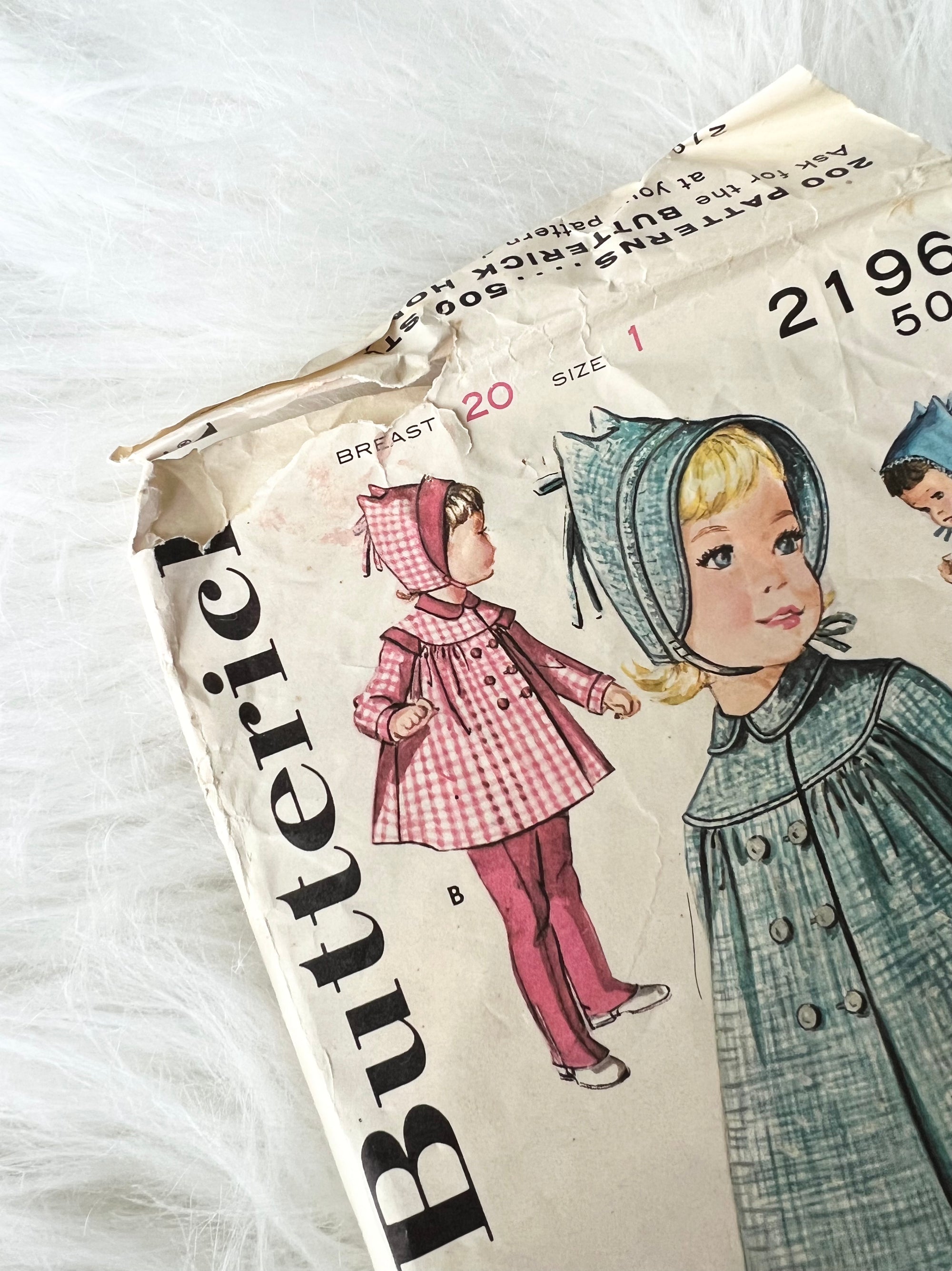 1950s 60s Butterick Children Sewing Pattern