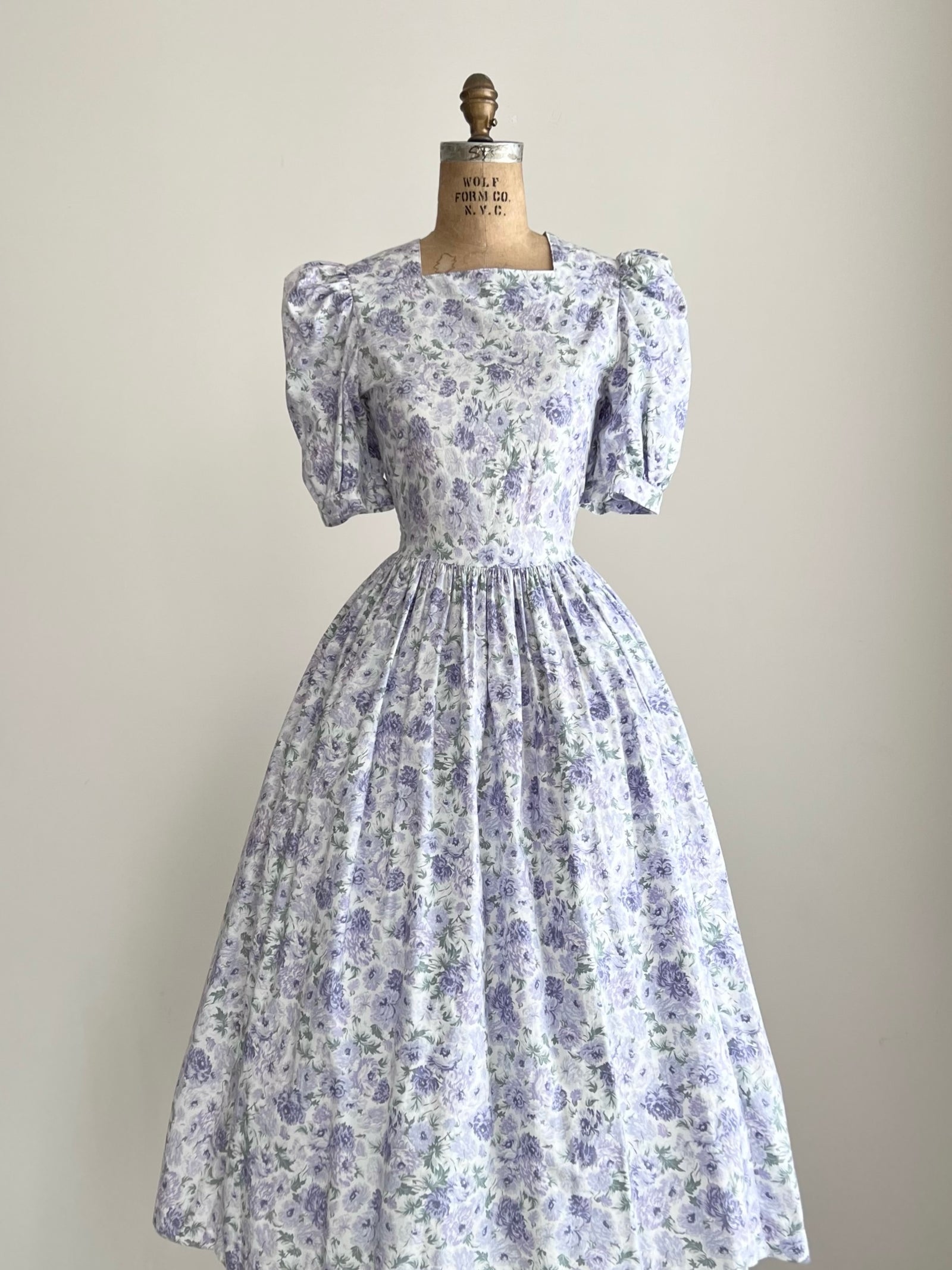 1980s Laura Ashley Cottagecore Purple Floral Dress